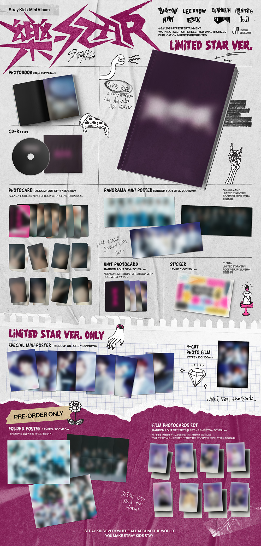 Stray Kids Mini Album 樂-STAR (LIMITED STAR VER.) - JYP SHOP